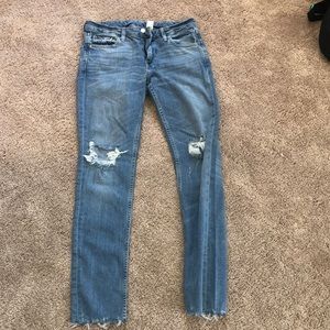 Light blue ripped jeans